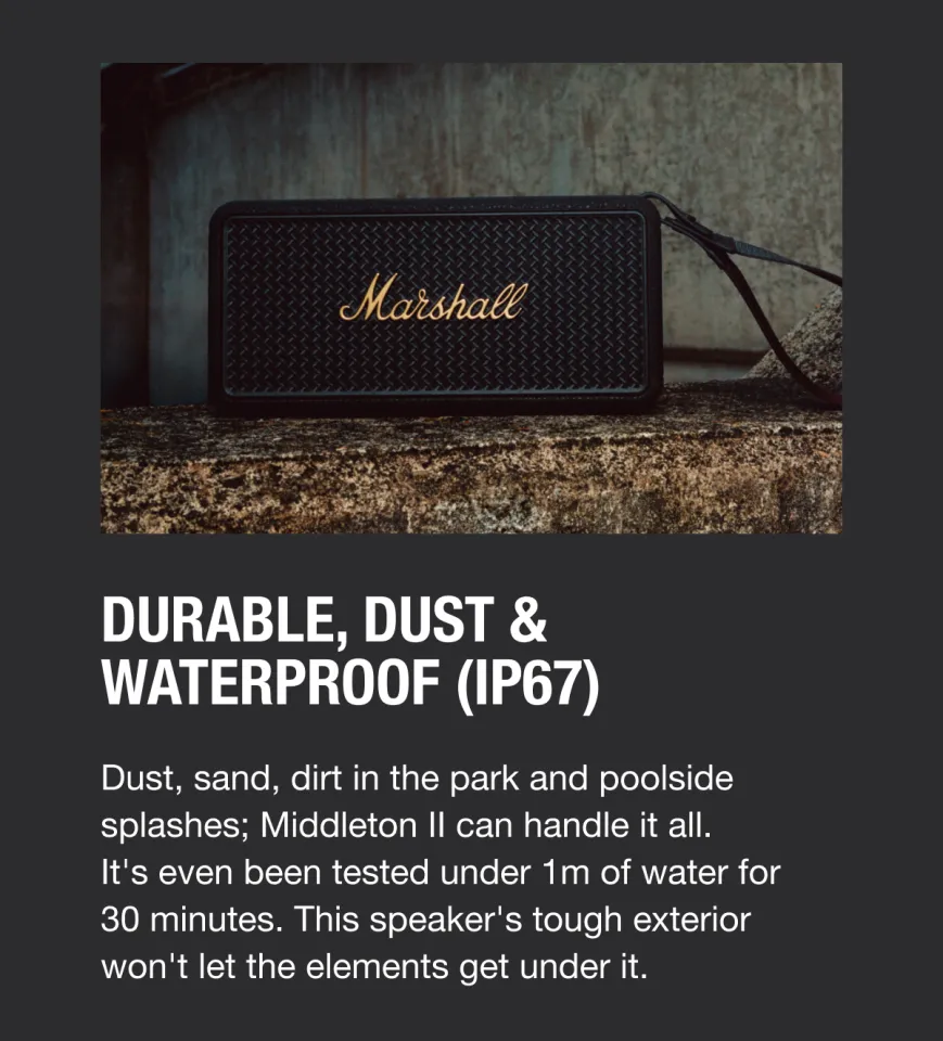 Marshall MIDDLETON II 新品未使用 Marshall Middleton II Bluetooth Speaker - Black & Brass : Amazon