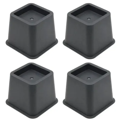 GAOSU 4Pcs Heavy Duty Furniture Leg Risers Shock-Absorbing Adjustable Height Table Lifters Premium Stackable Bed Foot Pads Under Bed