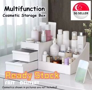 [SG SELLER] Makeup Organiser Cosmetic Storage Box Dressing Table Multi-functional Drawer Type Storage Box Stationery Storage Case Drawer Organizer Box PP Plastic