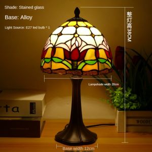 Glass Table Lamp Iron Base Table Light Bedroom Bedside Romatic Night Light Creative Warm Night Light LED Bulb Provided