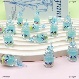 [COD] yixiayun 2Pcs Mini Luminous Resin Juice Cup Glow in The Dark Miniature Ornament Tiny Drink For DIY Garden Dollhouse
