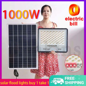 【IP67Upgraded version】solar outdoor light 3000W solar outdoor waterproof solar flood light Lamp LED Solar Street Light Outdoor Waterproof solar light SpotlightWith Remote Sensor Flood Lamp for Playground Basketball Court Garage Garden Backyard