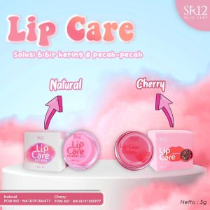 sr12 Lip Balm Pelembab Bibir Natural atau Cherry Pink 5gr dengan Vitamin E untuk Kulit Normal Setelah Mandi & Sebelum Tidur Mencerahkan Warna Bibir