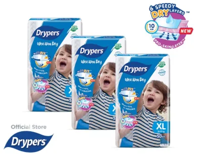 [mkids] For infant and toddlers Drypers Wee Wee Dry NB(24sx8) S(82s x3) M(74s x3) L(62s x3) XL(50s x 3) XXL(40s x 3) [LOCAL SG DELIVERY]