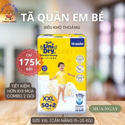 [LOẠI 52 MIẾNG] COMBO 2 GÓI TÃ QUẦN EM BÉ UNIDRY SIZE M/L/XL/XXL