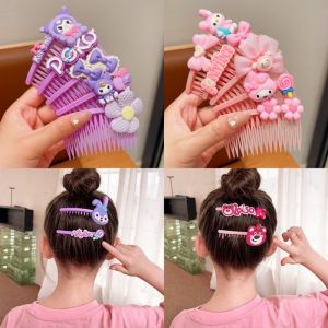 5Pcs/Set Sanrio Kawaii Combs Hair Clip Anime Hello Kitty Kuromi My Melody Kids Girls Hairpin Clip Fashion Cute Hair Accessories Gifts