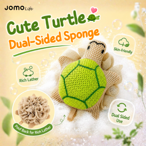 ✅2026 NEW✅JOMO Turtle Bath Loofah Body Scrubber Shower Sponge Double Sided Soft Rich Foam Quick Dry
