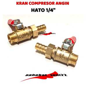 Kran kompresor hato 1/4" kran kompresor 1/4" keran kompresor angin 1/4" stop kran kompresor 1/4" kran power sprayer