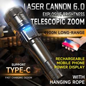 🔥Malaysia stock🔥Extra large flashlight lampu suluh zoom paling terang dan jauh led torch light rechargeable tourchlight flashlight powerful original flash light America IPX7 waterproof 手电筒 强光 led 远射 可充电