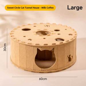 Lovinland Pet Cats Tunnel Interactive Play Toy Round Donut Felt Four Seasons Available Cat Nest Cat Bed Dual Use Indoor Kitten Training Toy