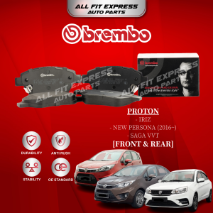 PROTON IRIZ NEW PERSONA (2016~) SAGA VVT (2019~) FRONT (DEPAN) BREMBO BRAKE PAD 100% ORIGINAL AUTHENTIC PRODUCT (PRICE FOR 4 PCS)