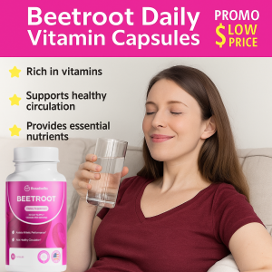 💥Best Sold💥 Rosabella Beetroot Heart Health Supplement 1300mg Vegan Capsules Blood Circulation Support 30 Days Supply