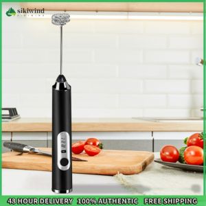 Sikiwind Electrical Mini Coffee Maker Whisk Mixer Wireless Electric Handheld Stirrer Household Portable Rechargeable 3 Speeds Stainless Steel Kitchen Gadgets
