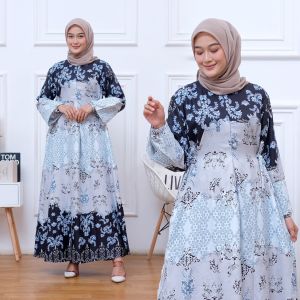 RAYA Baju Gamis Dewasa Terbaru Lebaran Bahan Maxamara Diorsilk Dress Muslim Mewah Berkualitas Best