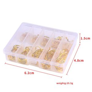 SUKE 100 Pcs Fishing Hook Set Barbed Fishing Accessories Fish Hook 3#-12#
