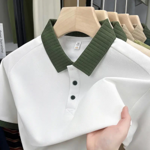 Áo sơ mi polo cổ ngược nam làm từ chất liệu vải pha cao cấp thấm hút tốt dáng slim fit phong cách đường phố giá trị tốt với mức giảm giá hấp dẫn