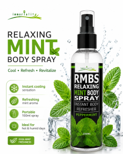 Immortality Relaxing Mint Body Spray 50ml/100ml | Cooling Mist & Instant Body Refresher