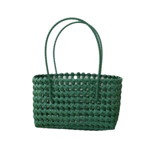 DYJKOUG Large Capacity Hollow Weave Bag Plastic Countryside Style Vegetable Basket Bag Fashion Bucket Bag Beach Tote Bag Girls