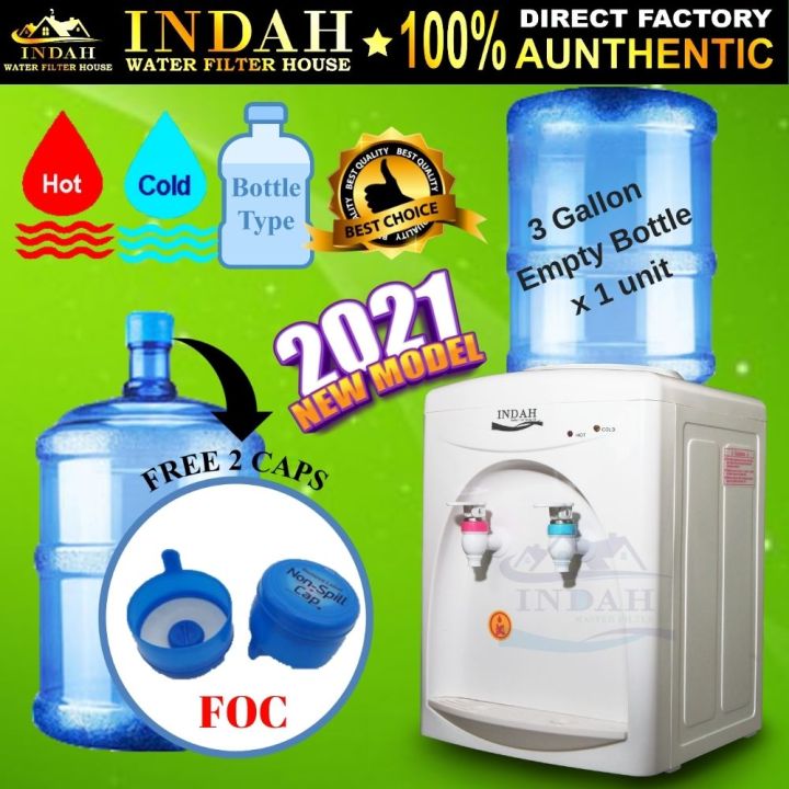 INDAH Water Dispenser Bottle Type Hot & Cold Water Dispenser Model