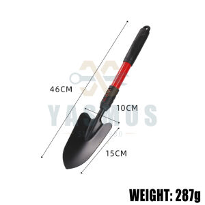 Shovels for Digging 46CM Small Shovel With Non-Slip Rubber Grip Spade Shovels for Gardening Edging Heavy Duty Metal Compact Shovels Mini Shove Steel Black