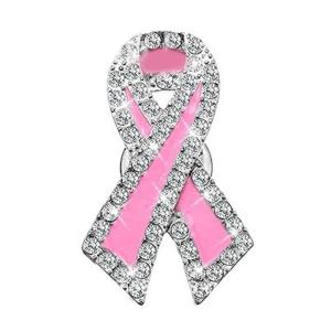 Pink Ribbon Brooch Pins Hope Ribbon Lapel Official Breast Cancers Awareness Lapel Pin for Charity Public Social Event