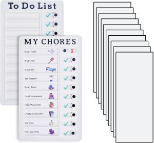 1xDIY Chore Chart Memo Boards1xTo do List for KidsWith 10 Replaceable Blank PaperChildrens self-discipline ability trainning tool Homework Memo Boards Reminder Chart Suit For HomeOfficeSchool(儿童自律打卡板）