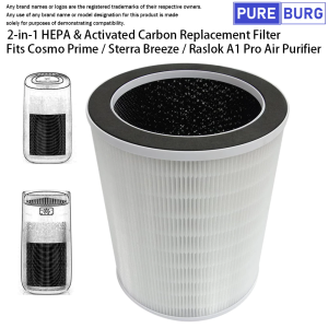 Pureburg -  Cosmo Prime / Sterra Breeze / Raslok A1 Pro / Europace EPU 5550z Filter Air Purifier Pembersih udara Pengganti HEPA & Filter Karbon Aktif