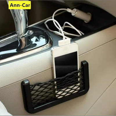 【Ann-Car】Car Interior Net Bag Organizer Strong Elastic Car Mesh Net Bag Car Seat Multi-Pocket Tissue Storage Bag