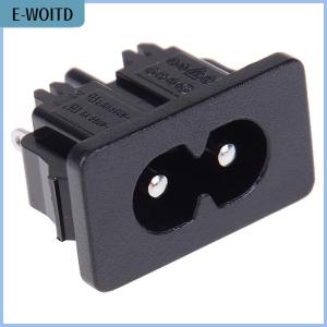 【E-WOITD】 5Pcs AC250v 2.5a iec320 c8 male 2 pins power inlet socket connector