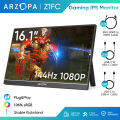 ARZOPA Z1FC- 16.1'' 144Hz Portable Gaming Monitor, 106% sRGB 1080P FHD Kickstand Portable Monitor with HDR, Ultra Slim, External Second Screen for Laptop, PC, PS5, Mac, Xbox. 