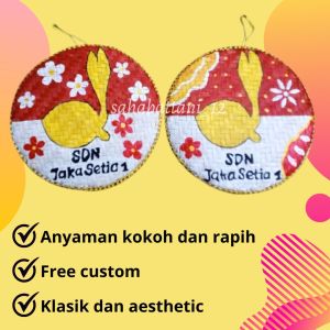 Tampah lukis free custom tulisan - tampah anyaman bambu lukis