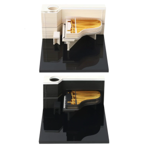 Tall Quality 3D Piano Theme Weekly Note Pad Desk Decoration For Computer Study Room