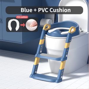 Oldlaiben Kids Toilet Ladder PVC Adjustable Foldable Safe Training Potty Toilet Bowl Seat for Baby Toddlers Soft-Padded