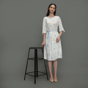 FAME - Emily Dress Floral Print Broken White - 9511071