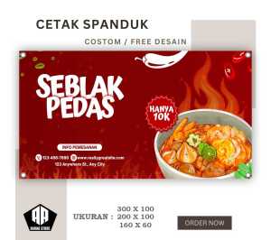 Spanduk Banner Seblak Costom Desain Bisa Ganti Sesuai Keinginan