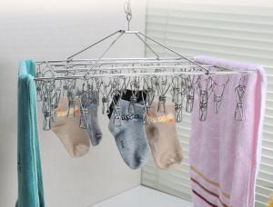 💥Ready Stock SG💥 Stainless Steel Windproof Clothespin Laundry Hanger Clothesline Sock Towel Drying Rack Clothes Peg Hook Air Dryer