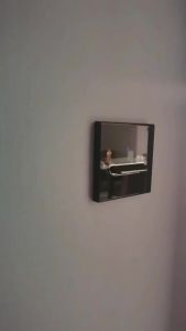 ไฟติดผนัง FUMANJIA สวิตช์ไฟแบบกด ปุ่มกดโครเมียม แผ่นกระจกนิรภัย ไฟ LED สีฟ้า 1 2 3 4 ช่อง สีขาว ดำ เทา ทอง