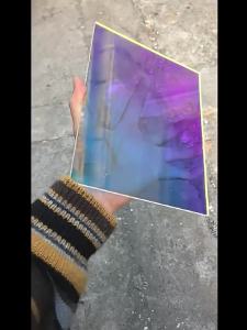 Iridescent Mirror Acrylic Sheet 1-10mm Transparent Rainbow Holographic Plexiglass Dichroic Color Shift Decor Board For DIY