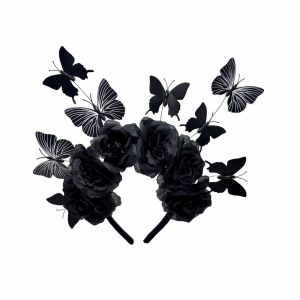 HEALMEYOU Comfortable Artificial Rose Headband Lightweight Realistic Fabric Headband Flower Headband Simulated Halloween Hair Accessory Halloween