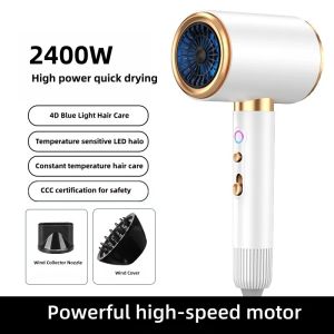 2026 New High-Speed Hair Dryer 2400W High-Power Blue Negative Ion Ultra Quiet Hair Salon Home Hair Dryer US/EU/UK/AU Plug2026