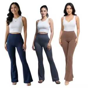 CELANA FIT & FLARE PANTS CUTBRAY SCUBA PINGGANG HIGWAIST STRETCH MELAR ELASTIS