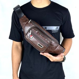 Tas Selempang Kulit PU Leather Polo Amstar Waterproof Tas Pria Tas Pinggang Tas Selempang Bahu Tas Polo Tas Pria Dewasa Tas Selempang Terbaru