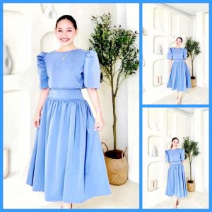 danica Casual Office Formal  Graduation Wedding Anniversary Modern Filipianiana Top and Hip Pleated Skirt Set Terno   fits up to large classy and elegant timeless classic  timeless piece casual office or party classic piece super kapal ng tela hindi kayo