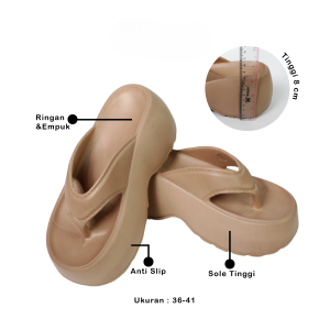 Air-Balance Sandal Japit Wedges Jelly Platform Wanita 7cm Heels Jepit Import Balance 805-A