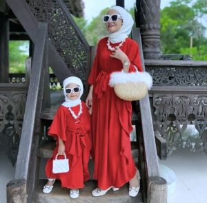 Kaftan Lebaran Ibu Dan Anak/Kaftan Cauple Terbaru Bahan Crinkle Premium