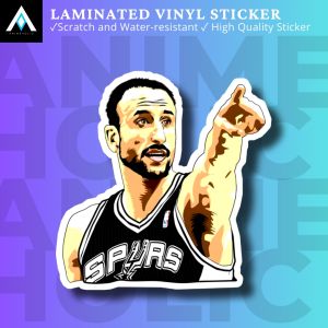 MANU GINOBILI BASKETBALL STAR STICKERS FOR TUMBLER AND MORE LAMINATED VINYL STICKERS ANIMEHOLIC