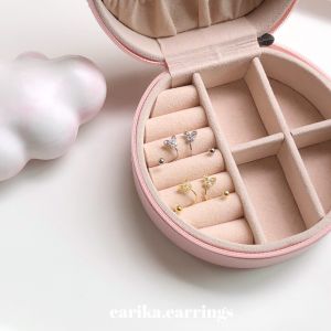 earika.earrings - crystal buttie piercing จิวหูเกลียวผีเสื้อเงินแท้ (มีให้เลือกสองสี) เหมาะสําหรับคนแพ้ง่าย