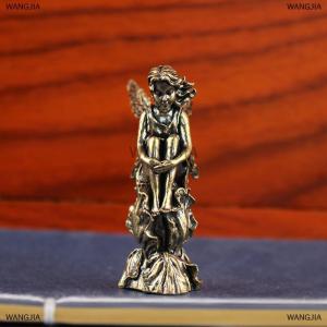 [COD] WANGJIA รูปปั้นกามเทพแห่งความรักทองแดงย้อนยุครูปปั้นนางฟ้าทองเหลืองเครื่องประดับขนาดเล็กเครื่องประดับตกแต่งบ้าน