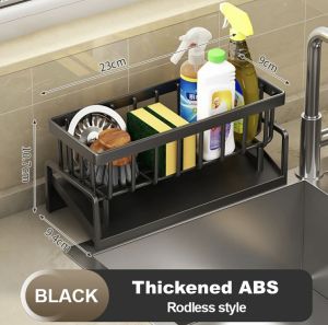 Plastic Sponge Holder Kitchen Bathroom Sink Organizer Rack Dishwashing Cloth Holder Hanging Tilt Automatic Plastic Drain Rack