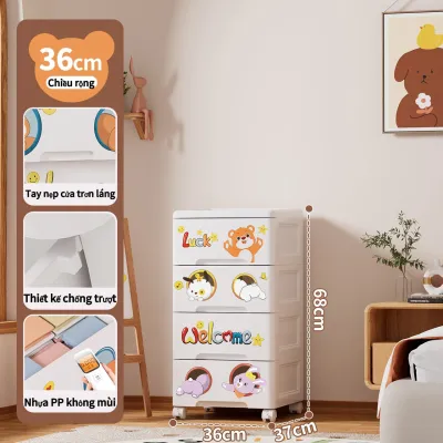 Tủ nhựa trẻ em 3-6tầng tủ nhựa đựng quần áo 37-65cm tủ nhựa duy tân nhiều ngăn rộng rãi tủ quần áo PP an toàn đa năng/Tủ Nhựa Cho Bé